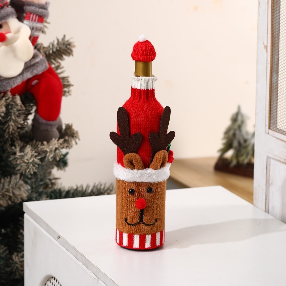 Knitted Wine Bottle Cover with - Wine Beer Hat review and price